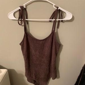 Purple-ish suede bodysuit